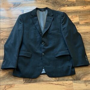 Jos A Bank Traveler Men’s 44R Charcoal 100% Wool Blazer Tailored Fit